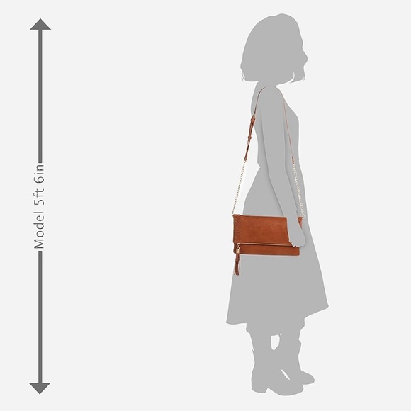 Crown Vintage Foldover Whipstitch Crossbody Bag - Picture 6 of 10